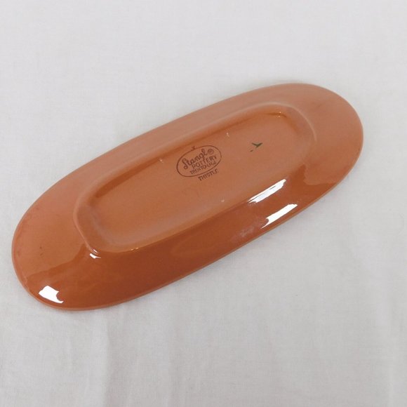 Stangl Pottery Pink Thistle 1/4 lb Covered Butter Dish Vintage FLAW-Small stains - Picture 8 of 12